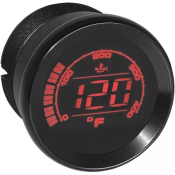 HD-02OT | Oil Temp. Meter for Harley-Davidson | Silver + Black