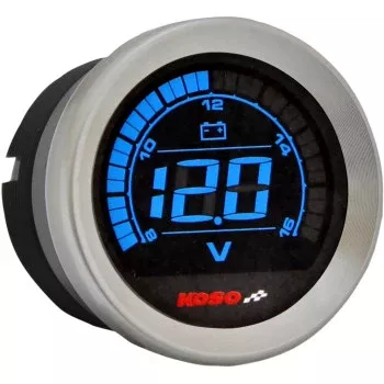 HD-02V | Volt meter | for Harley-Davidson | Silver + Black