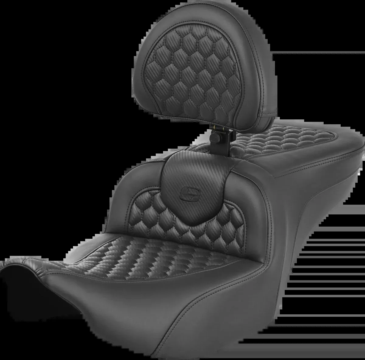 Heated RoadSofa™ Seat - Honeycomb Stitch - w/ Backrest - FLH/FLT '23-'24