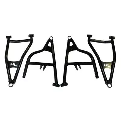 High Lifter Front Forward Upper And Lower Satin Black Control Arms With Ball Joints For Polaris Models MCFFA-RNG1-2-B1-BJI