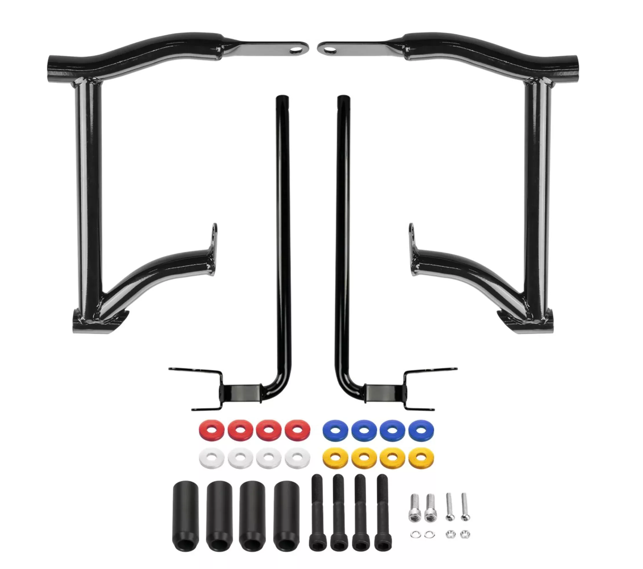 Hogworkz Black Double Barrel Saddlebag Guards for Harley-Davidson (Select 2014 to 2025 Touring With Old Fairing Design)