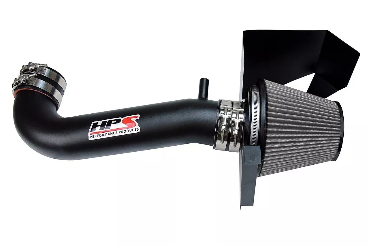 HPS Shortram Air Intake Kit 2011-2017 Dodge Charger 5.7L V8 except Shaker Hood, Includes Heat Shield, Black