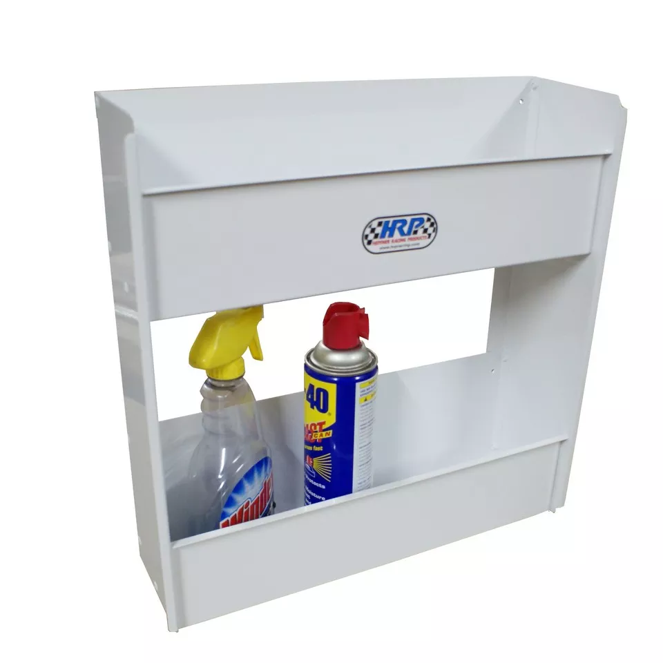 HRP Storage Rack / Tray (Small) Wall Mounted | White | 17-3/4″ W x 18″ H x 3″ D