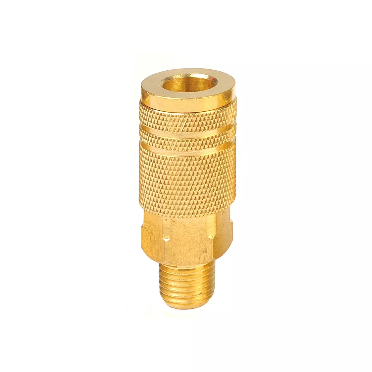 Ind. Type D Coupler – 1/4″ Body, 1/4″ NPT M, Brass