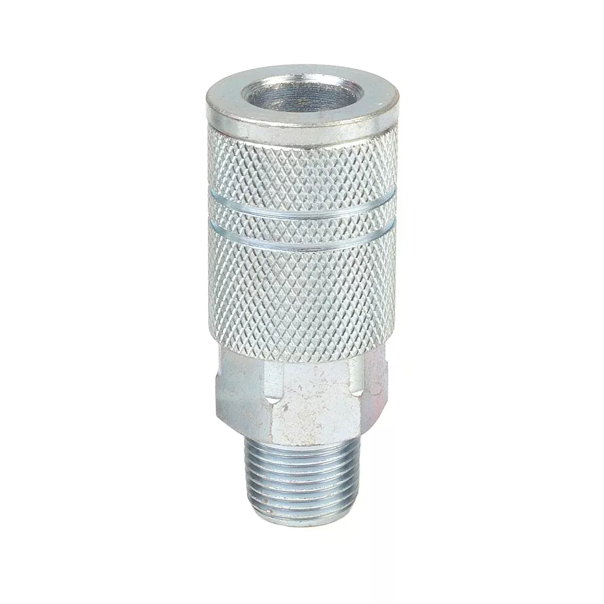 Ind. Type E Coupler – 3/8″ Body, 3/8″ NPT M, Brass