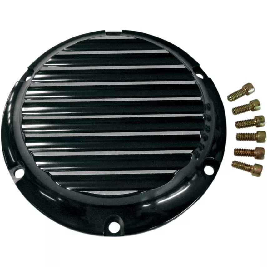 Joker Machine Black Finned Derby Cover for Harley Sportster XL 04-21