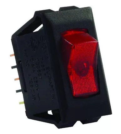 JR Products 12515 Illuminated 120V On/Off Switch - Red/Black