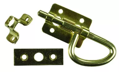 JR Products 20645 Universal Bolt Latch - Brass Hardware