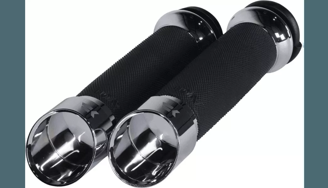Khrome Werks Edge Custom Contour Grips for ’08-23 TBW Harley Davidson Models – Chrome (Click for Fitment)
