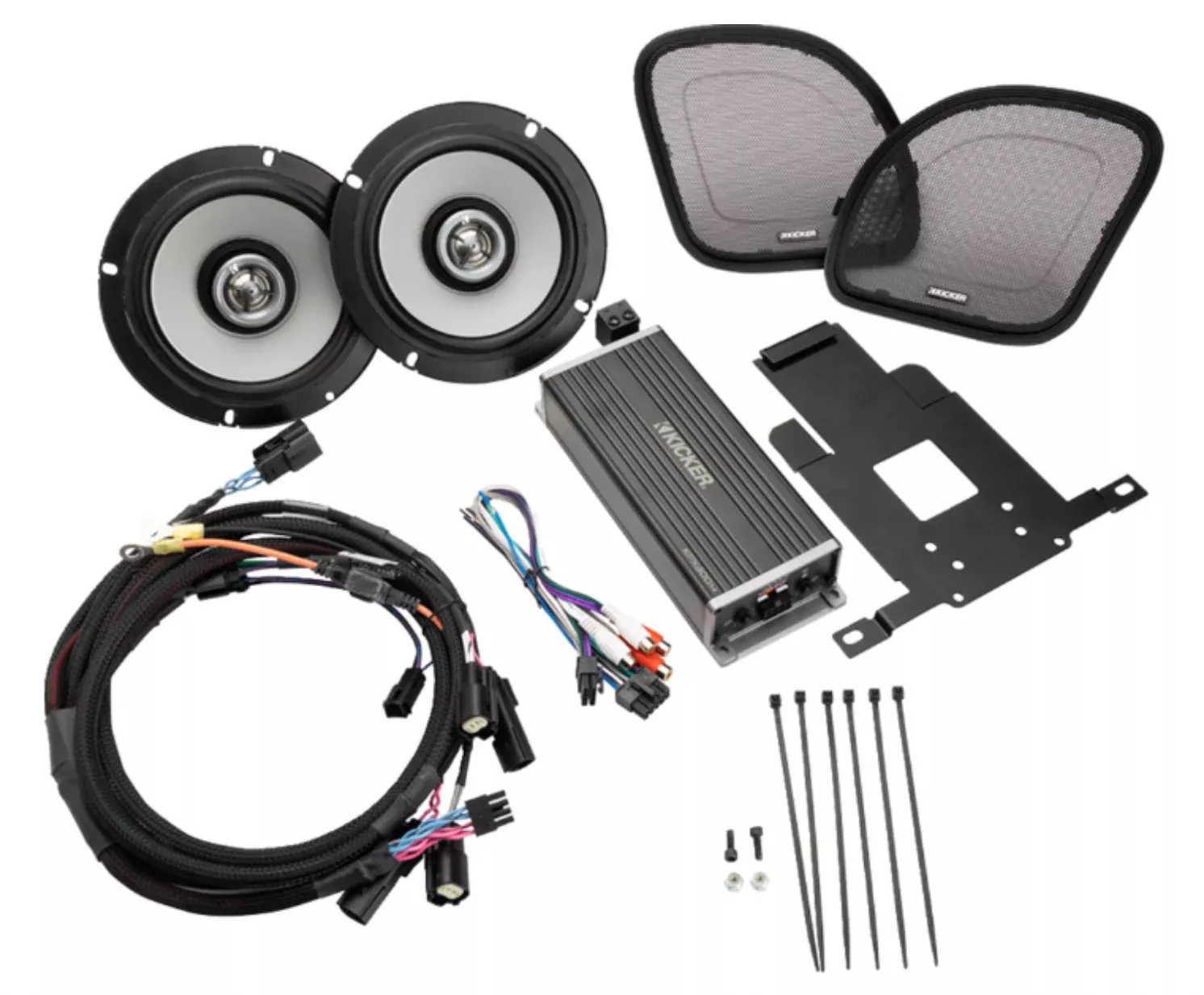 Kicker 6-1/2" Speaker/300W Amplifier Kit For Sharknose Fairing (2015-2023)