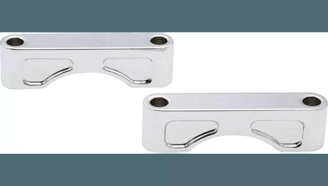 Klock Werks Hugger Front Fender Mounting Blocks for 21" Wheels fits '84-13 Harley Davidson Touring and Trike - Chrome