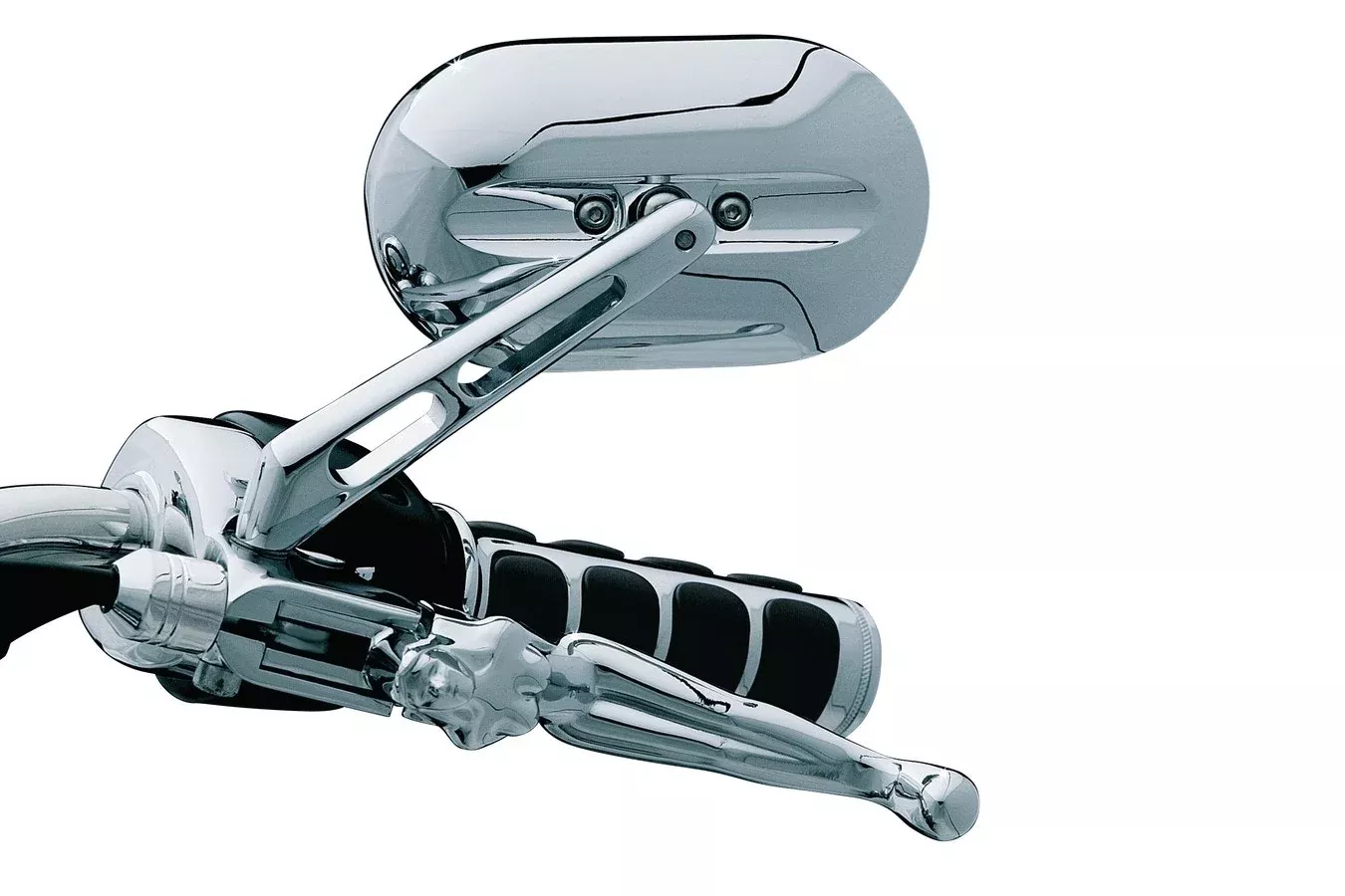 Kuryakyn 1430 Chrome Large Head Handlebar Mirror Standard Stem Harley & Metric