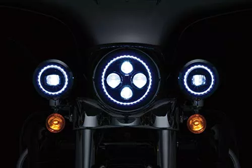 Kuryakyn 2466 Orbit Vision 4-1/2in. LED Passing Lamps with White Halo – Pair