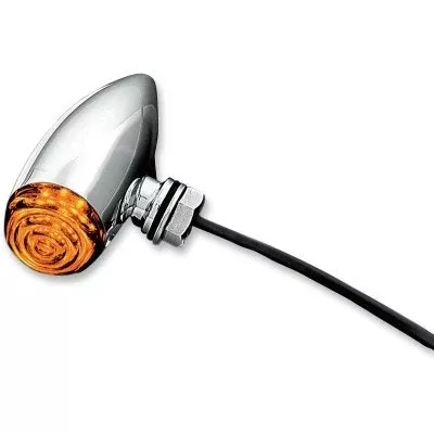 Kuryakyn 2500 Chrome Amber LED Mini Bullet Lights 12v Harley