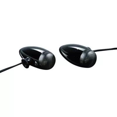 Kuryakyn 2504 Gloss Black Amber L.E.D. Mini Bullets Turn Signals for Harley 12V
