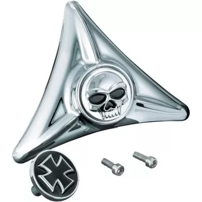 Kuryakyn 3158 Chrome License Plate Mounting Hole Cover Harley 3-Bolt