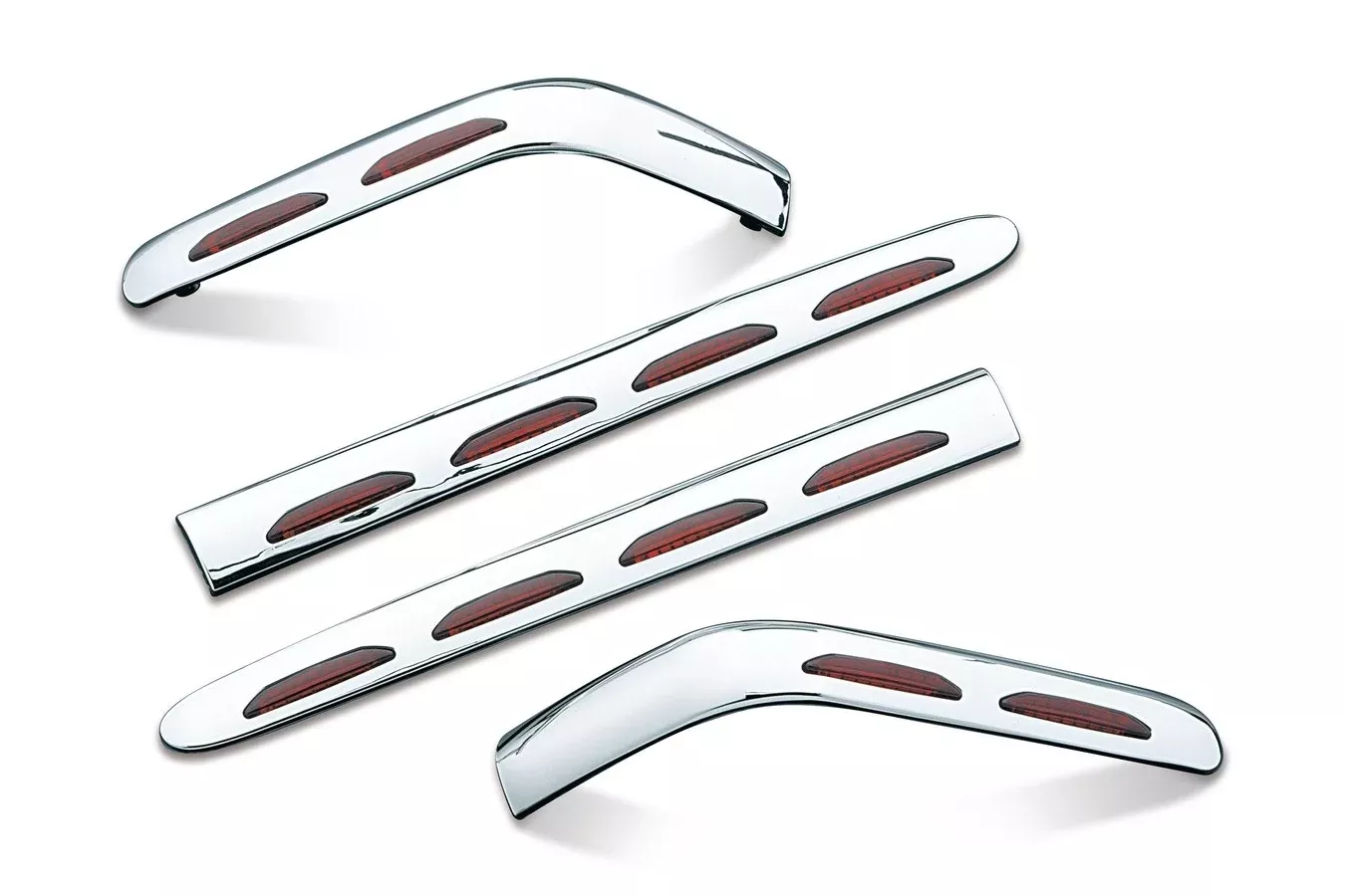 Kuryakyn 3202 Chrome L.E.D. Saddlebag Molding Set Red Lens Honda Goldwing