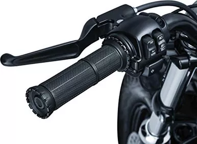 Kuryakyn 3582 Riot Handlebar Grips for 1996-2019 Harley-Davidson, Satin Black