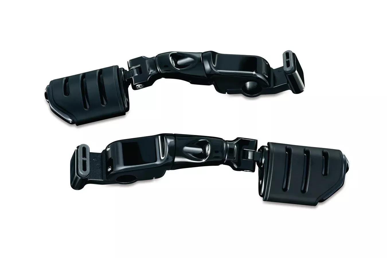 Kuryakyn 3995 Gloss Black Ergo II Cruise Mounts w/Trident Dually ISO-Pegs