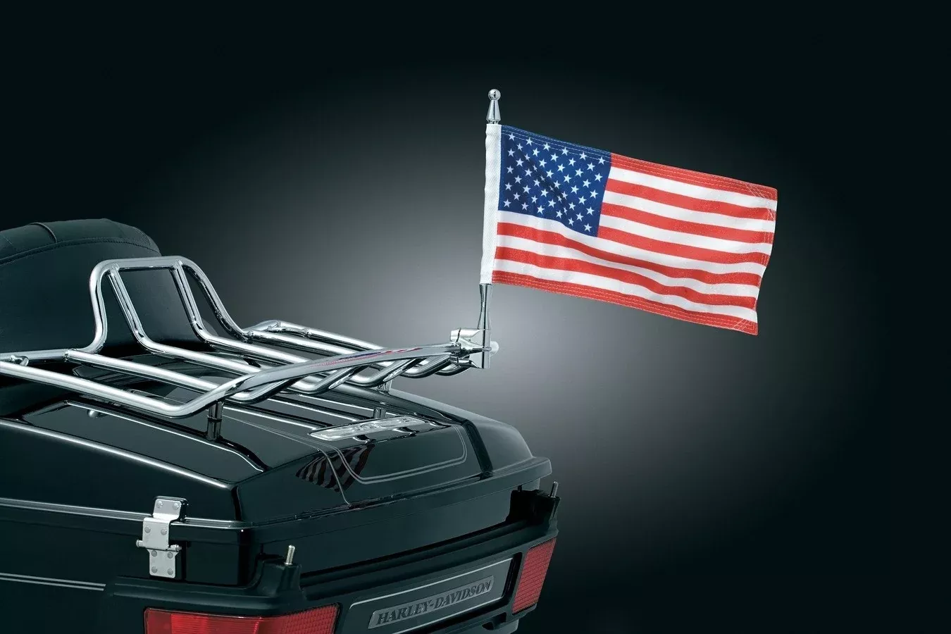 Kuryakyn 4254 Flag Pole w/ 1/2" Bar Vertical Mount Flag for Harley & Metric