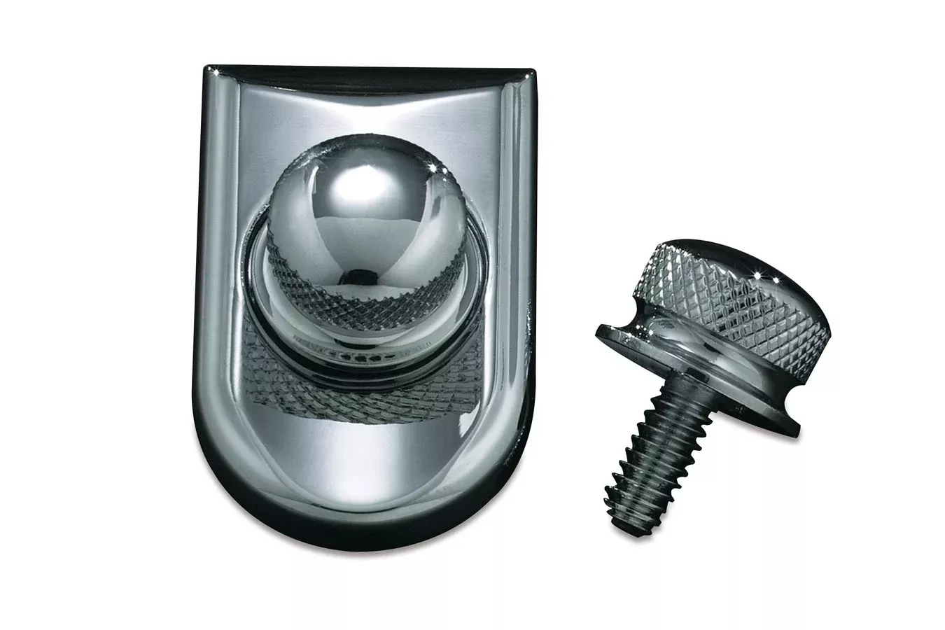Kuryakyn 9035 Chrome Seat Screw & Beauty Cap Combo Kit Harley Models 1/4" -20