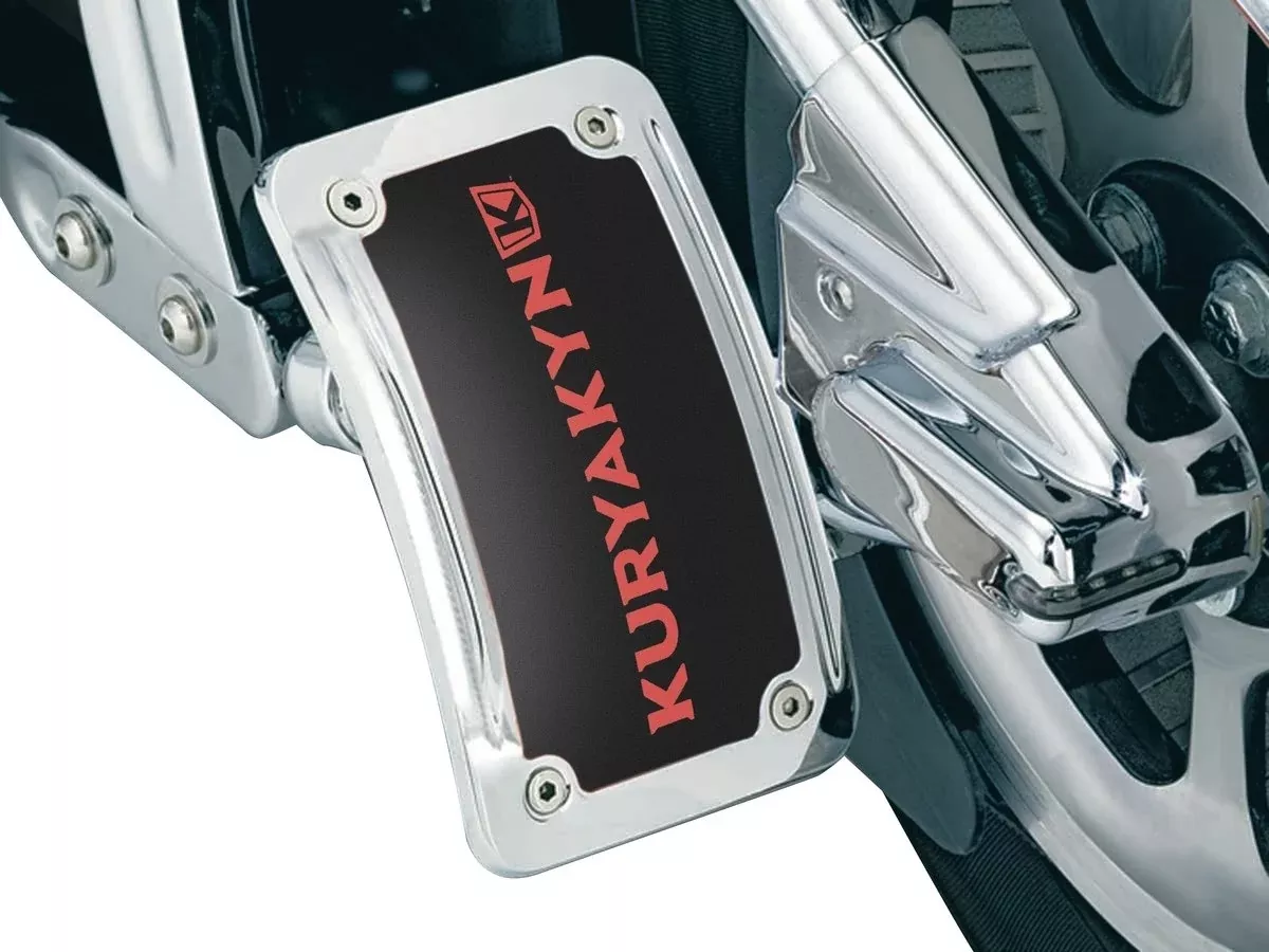 Kuryakyn 9251 Chrome Lighted Curved Vertical Side Mount (ea) Harley & Metric