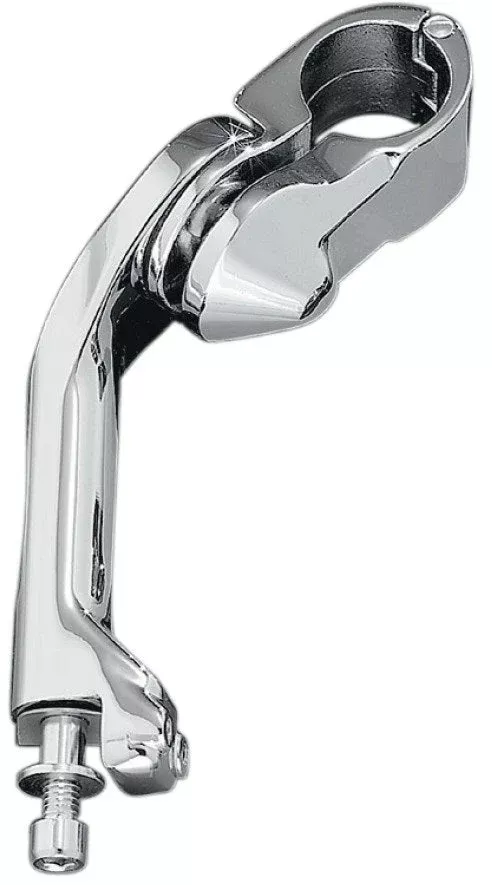Kuryakyn Chrome Avg Rider Tour Tech Cruise Peg Mounts (Long) 6" For 1-1/4" Bar