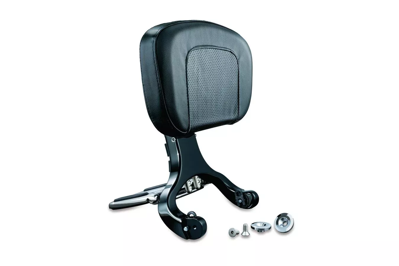 Kuryakyn Chrome & Black Multi-Purpose Driver & Passenger Backrest Harley & Victory