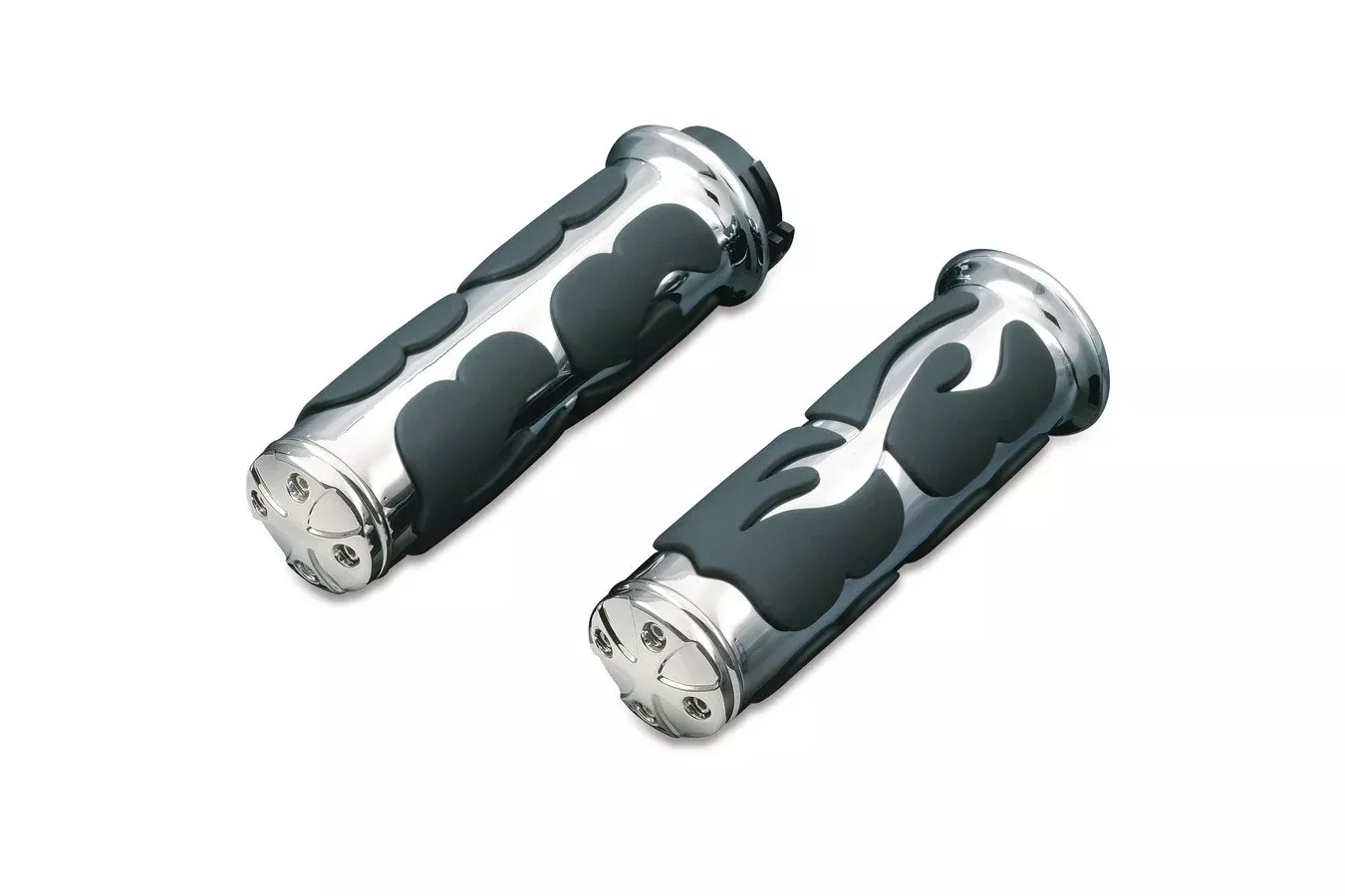 Kuryakyn Chrome ISO-Flame Grips for 1" Handlebars Universal Honda Suzuki