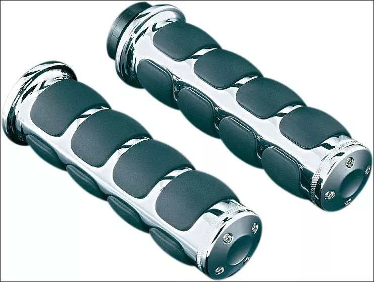 Kuryakyn Chrome ISO-Grips for 1" Handlebars Universal Honda Suzuki