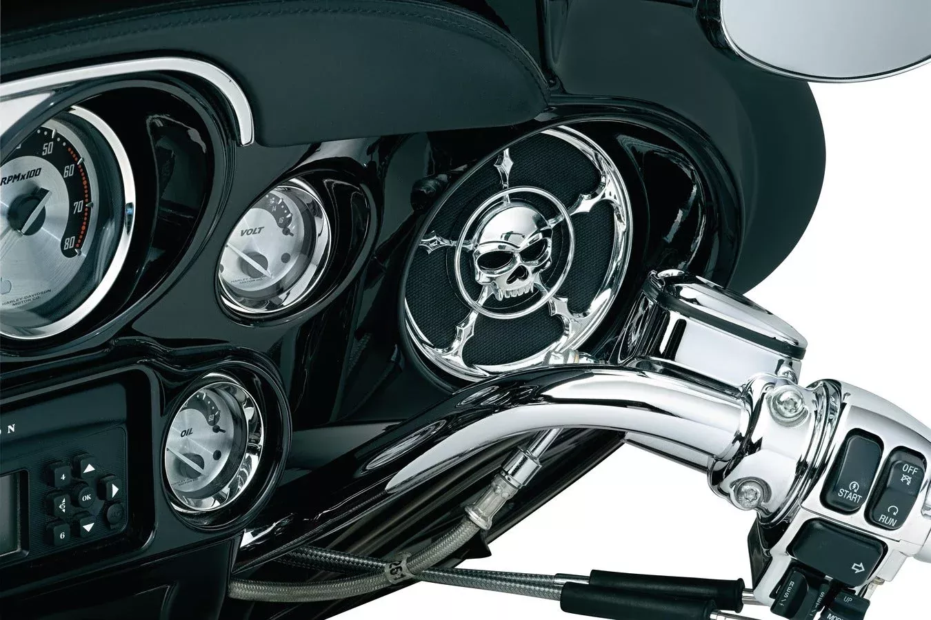 Kuryakyn Chrome Zombie Front Fairing Speaker Grills for Harley FLH/T 96-13