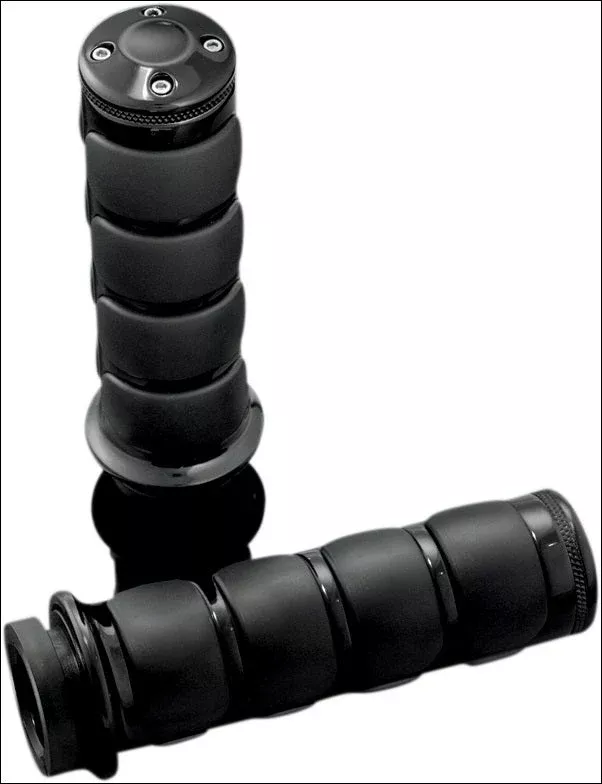 Kuryakyn Gloss Black ISO-Grips for Harley-Davidson with Electronic Throttle