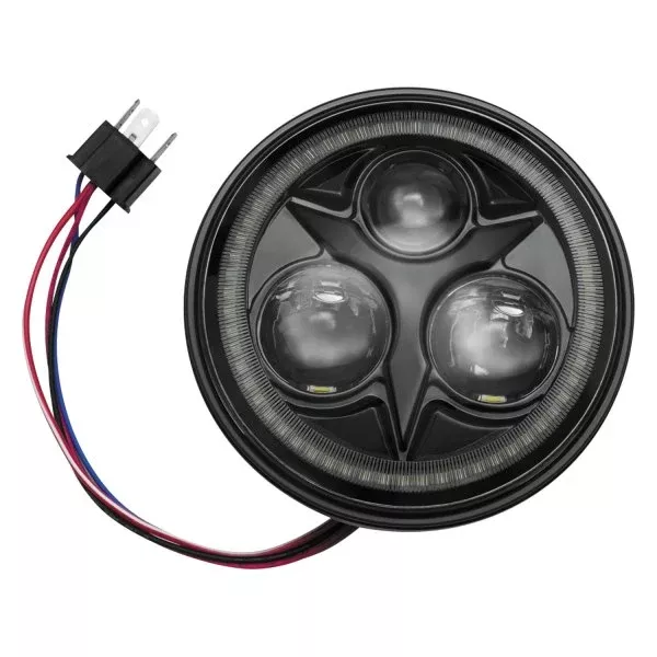 Kuryakyn Motorcycle 5.75" Orbit Vision LED Headlight with White Halo