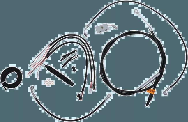 LA Choppers Complete Handlebar Cable Kits for '18-Up Harley-Davidson Softail Models 12" to 20" Kits - Black Vinyl Stainless Braided (Does Not Include Electronic Throttle Control Extension)
