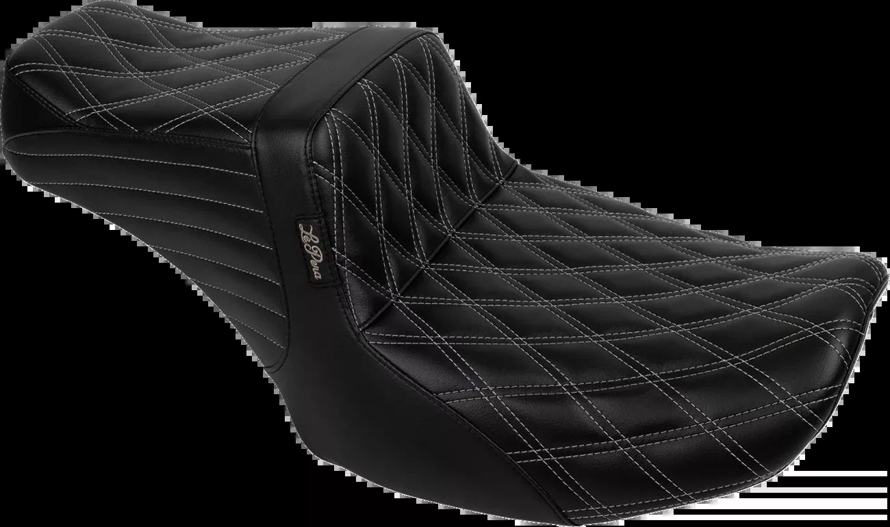 LE PERA Tailwhip Seat - Bright Gray Double Diamond Stitch - FLH/FLT '23-'24 - LV-587DD-GY01