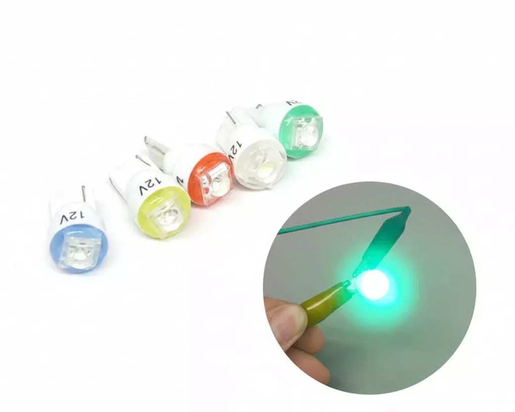 LED Bulb (T10, 1W, Blue, Green, Red, White, Yellow)