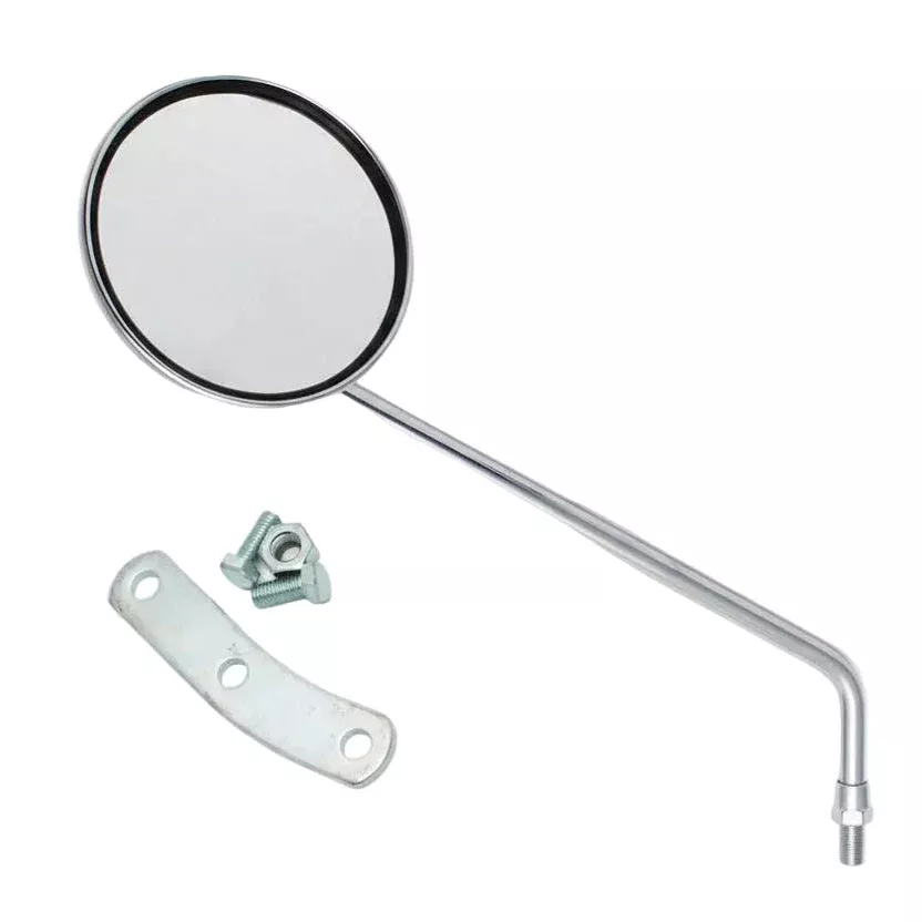 Left Mirror (Round, Chrome); Genuine Stella, Vintage Vespa