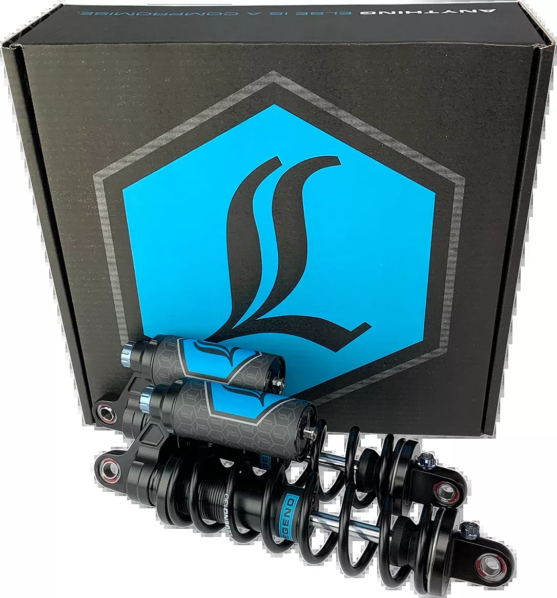 Legend 13" Black Revo-ARC Piggback Rear Shocks 1999-2008 Harley Touring FLHR