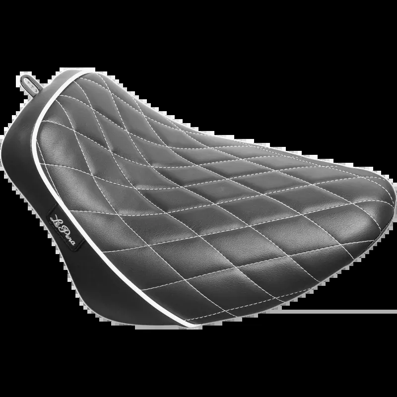 LEPARA BARE BONES SOLO SEAT WHITE DIAMOND STITCH HARLEY 18-23 FXBR FLFB