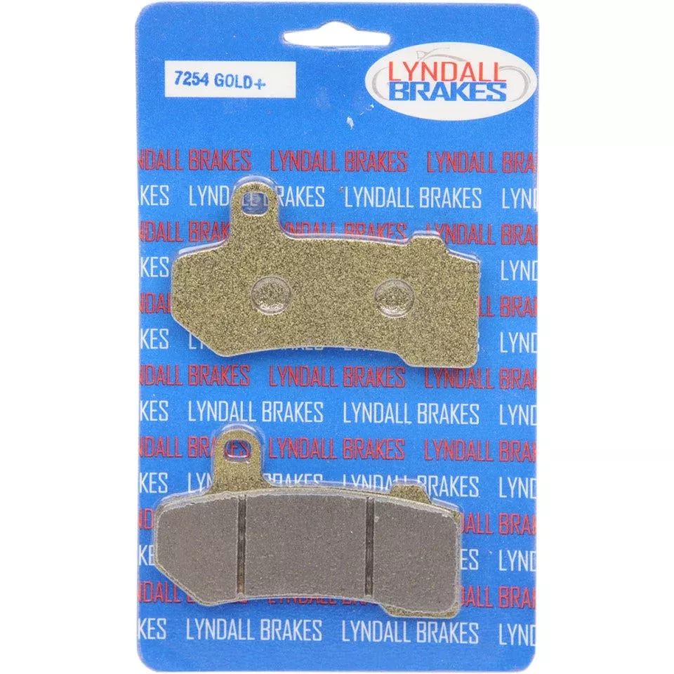 Lyndall Racing Front and Rear Gold Brake Pads for Harley '08-Up Touring & V-Rod