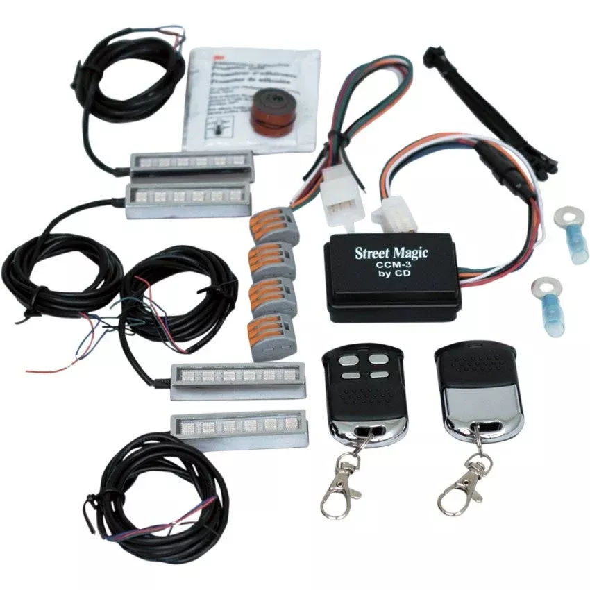 Magical Wizard 6 Color Changing LED Light Starter Kit For Harley Davidson and Metric Bikes