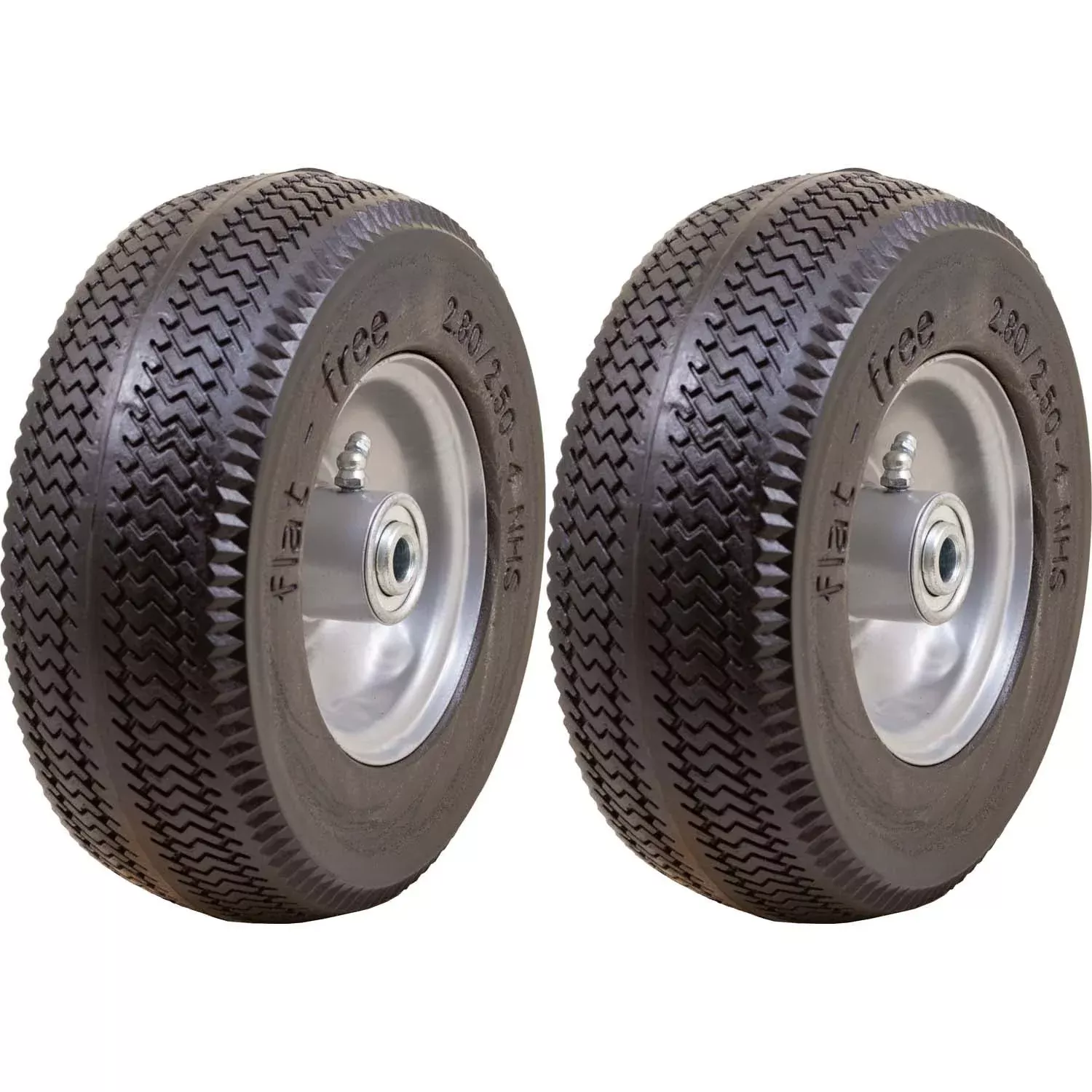Marathon 00026P Flat Free Sawtooth Utility Tire on Rim 2.80/2.50-4 Pack of 2