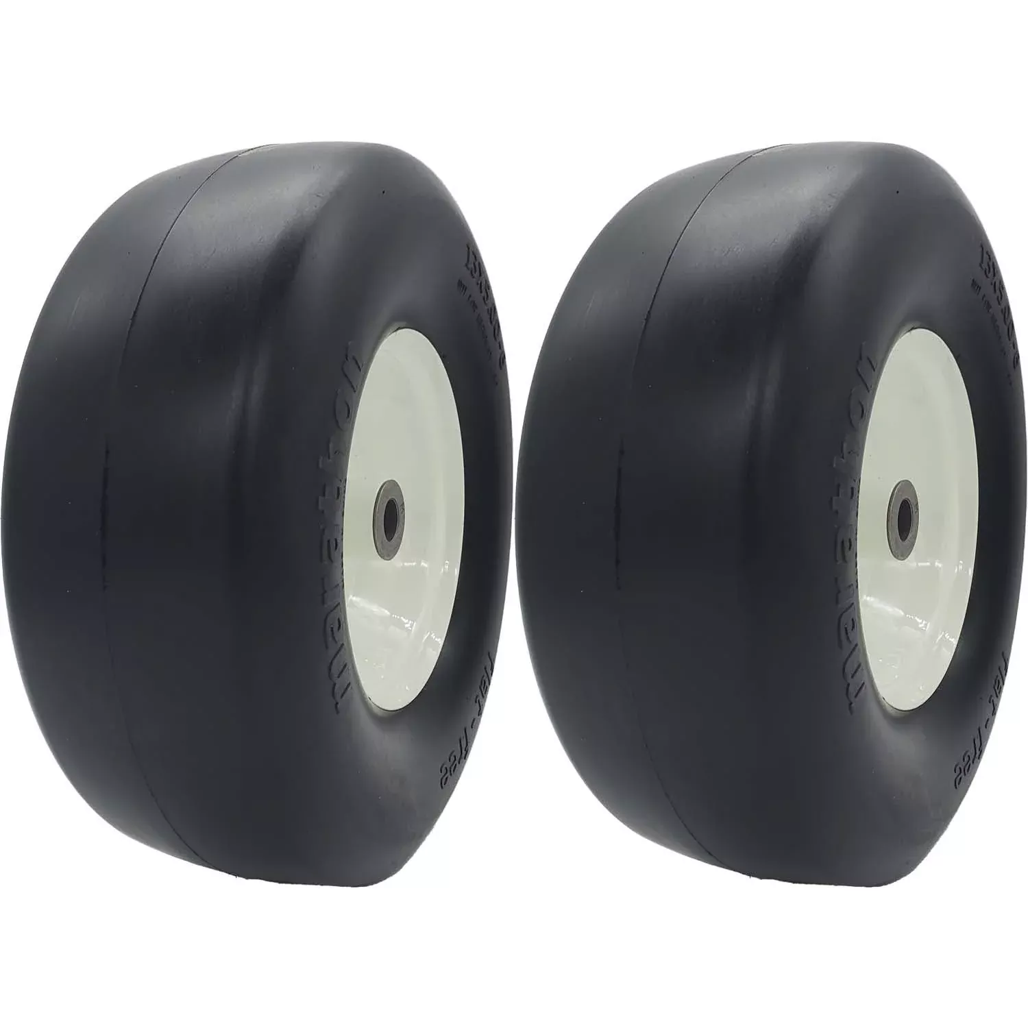 Marathon 30346 Flat Free Smooth Lawn and Garden Tire on Rim 13×5.00-6 Pack of 2