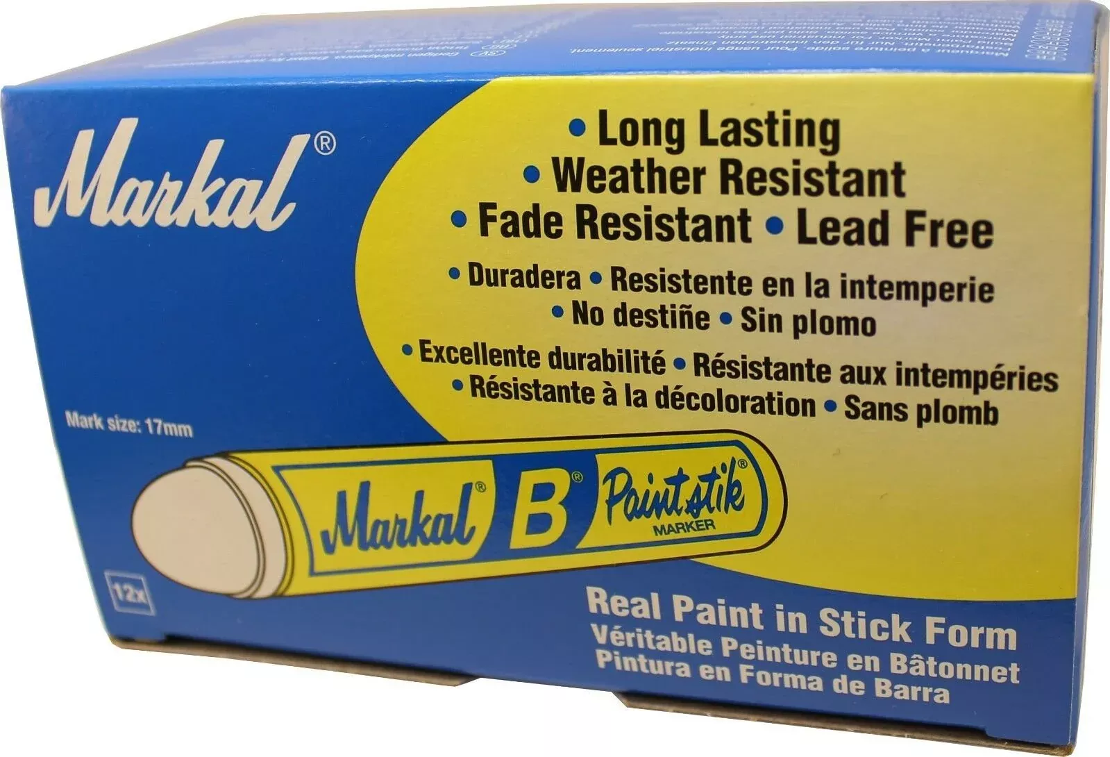 Markal “B” Blue Solid Paint Stick Marker Tire Crayon Pack of 12