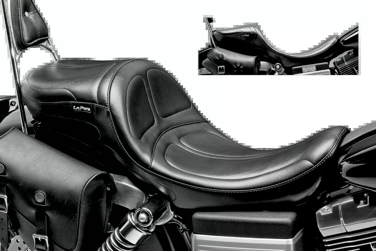 Maverick Daddy Long Legs Seat - Black - Stitched - FXD/FLD '06-'17