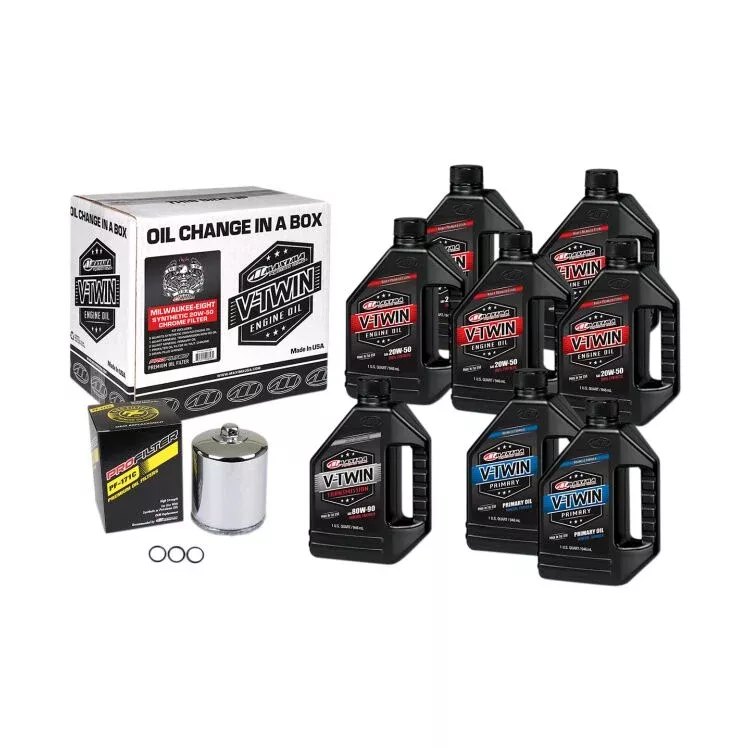Maxima V-Twin Complete Synthetic Oil Change Kit For Milwaukee Eight-M8-2017-Present
