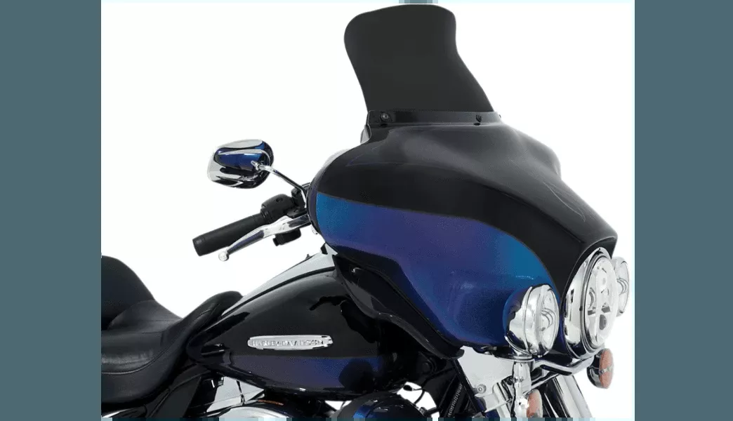 Memphis Shades 9 inch Spoiler Windshield for '93-13 Harley Davidson FLH - Dark Black Smoke