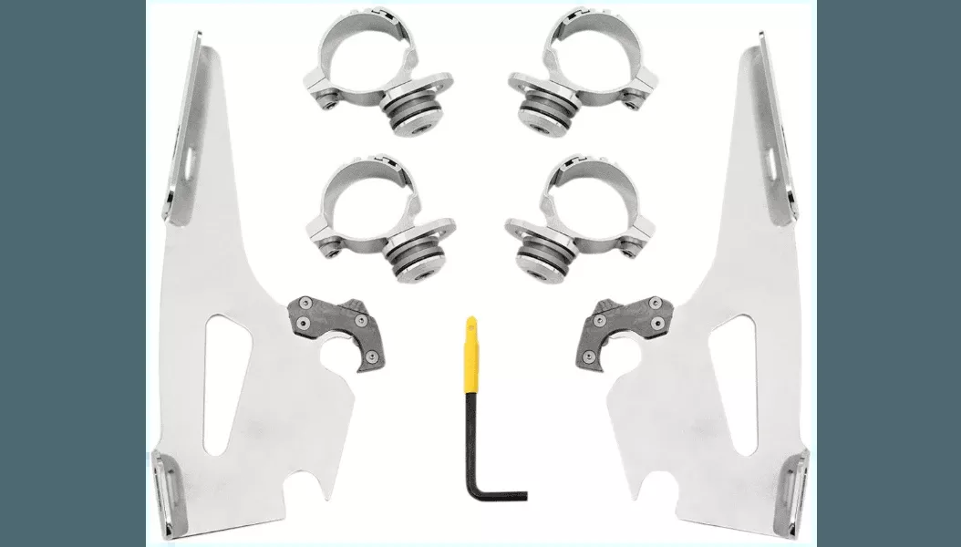 Memphis Shades Fats/Slim Windshield Trigger-Lock Complete Mount Kit for 15-Up Indian Scout - Polished