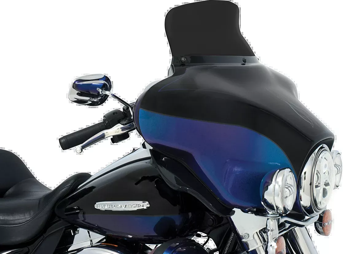 MEMPHIS SHADES Spoiler Windshield – Dark Black Smoke – ’96-’13 FLH