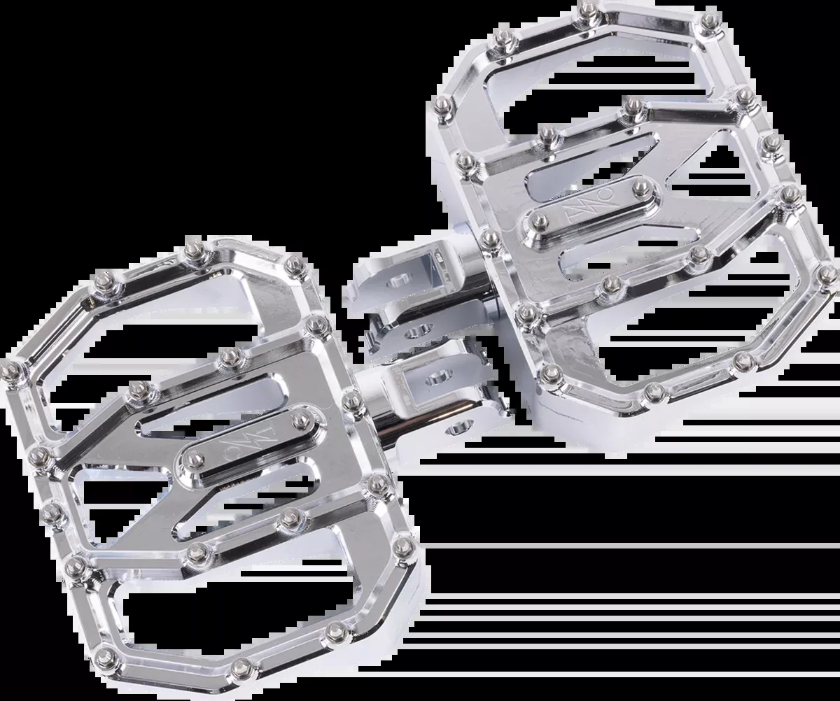 Mini Aggressor Floorboards - Chrome - Front